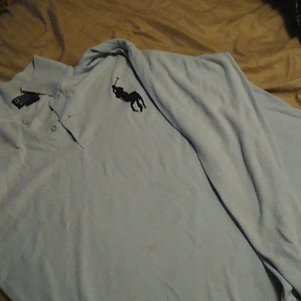 Light blue polo sweater